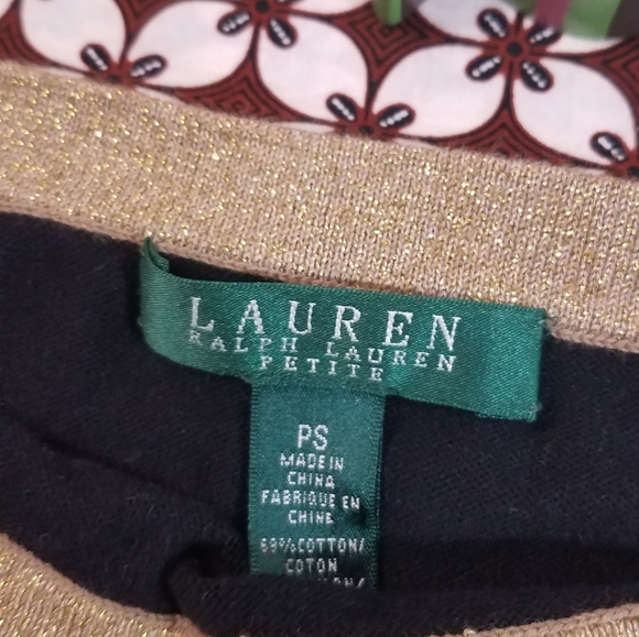 Black gold trim Ralp Lauren knit top - Picture 8 of 14